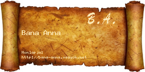 Bana Anna névjegykártya
